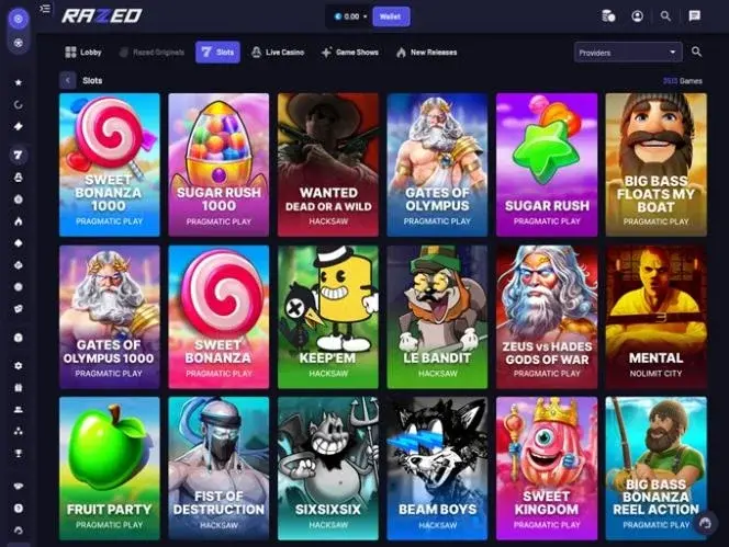 Razed casino screenshot